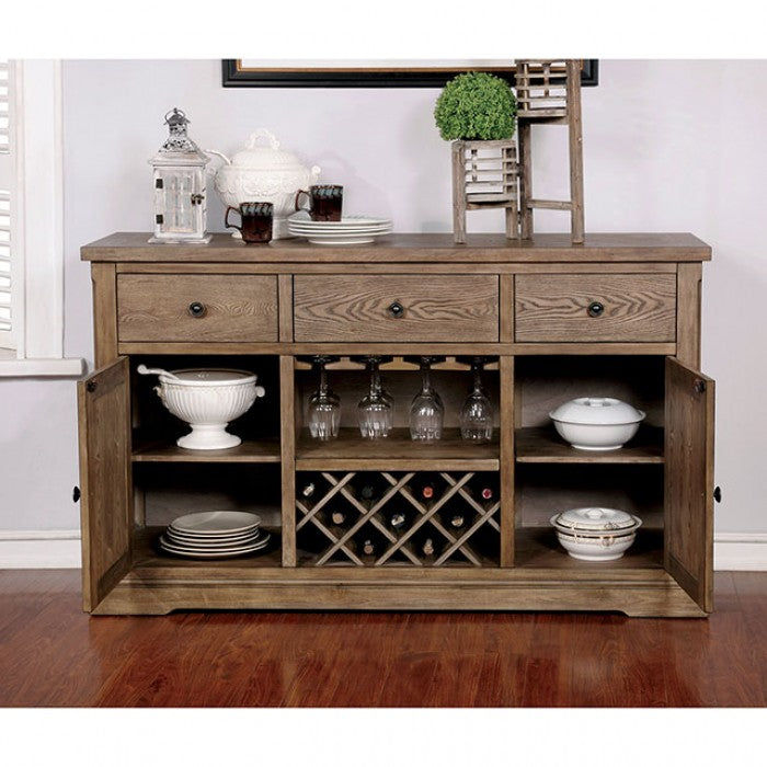 Julia Rustic Wood Sideboard - Light Oak