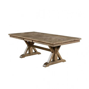 Julia Trestle Style Rustic Extension Dining Table - Light Oak