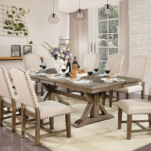 Julia Upholstered Dining Chair - Beige Linen
