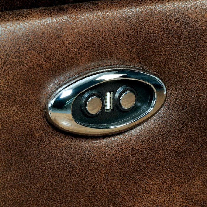 Chantoise Collection Power Reclining Loveseat - Brown