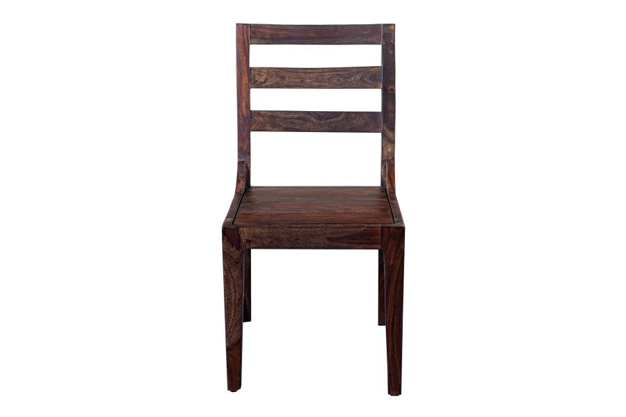 Fall River Collection Solid Sheesham Wood Dining Chair - Dark Walnut Finish