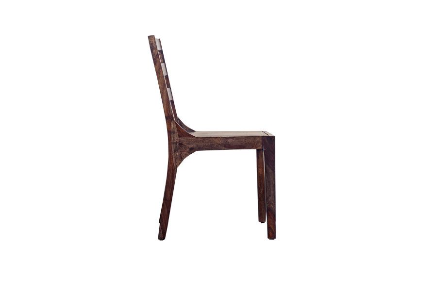 Fall River Collection Solid Sheesham Wood Dining Chair - Dark Walnut Finish