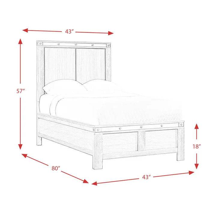 Wade Panel Bed - Grey