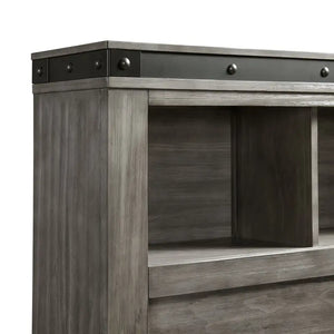 Wade Storage Bed w/Bookcase Headboard - Grey
