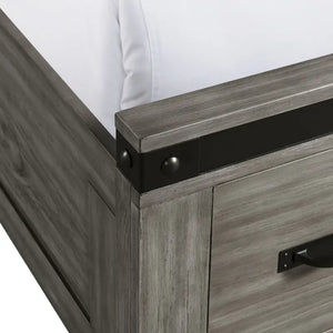 Wade Storage Bed w/Bookcase Headboard - Grey