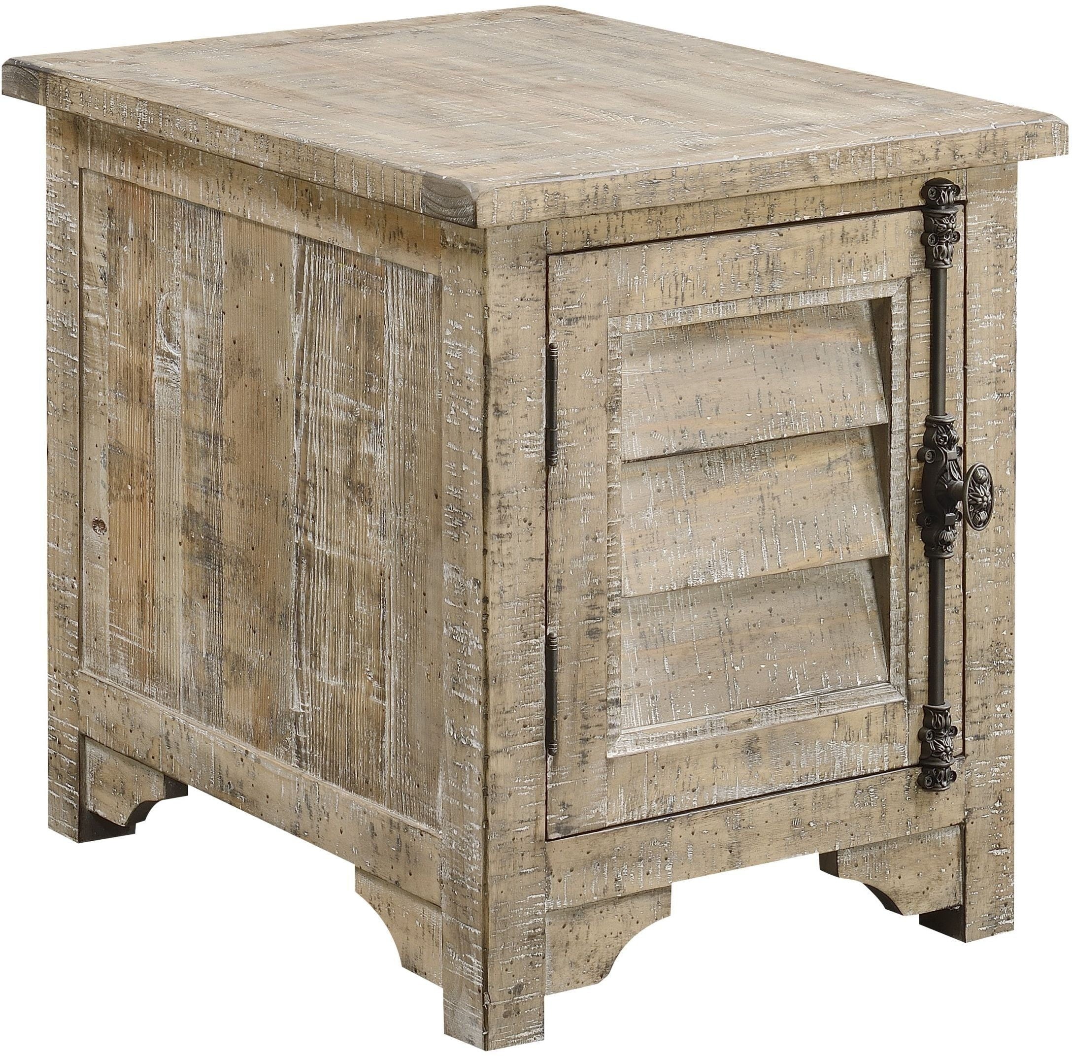Interlude Collection Rustic Farmhouse Chairside Table