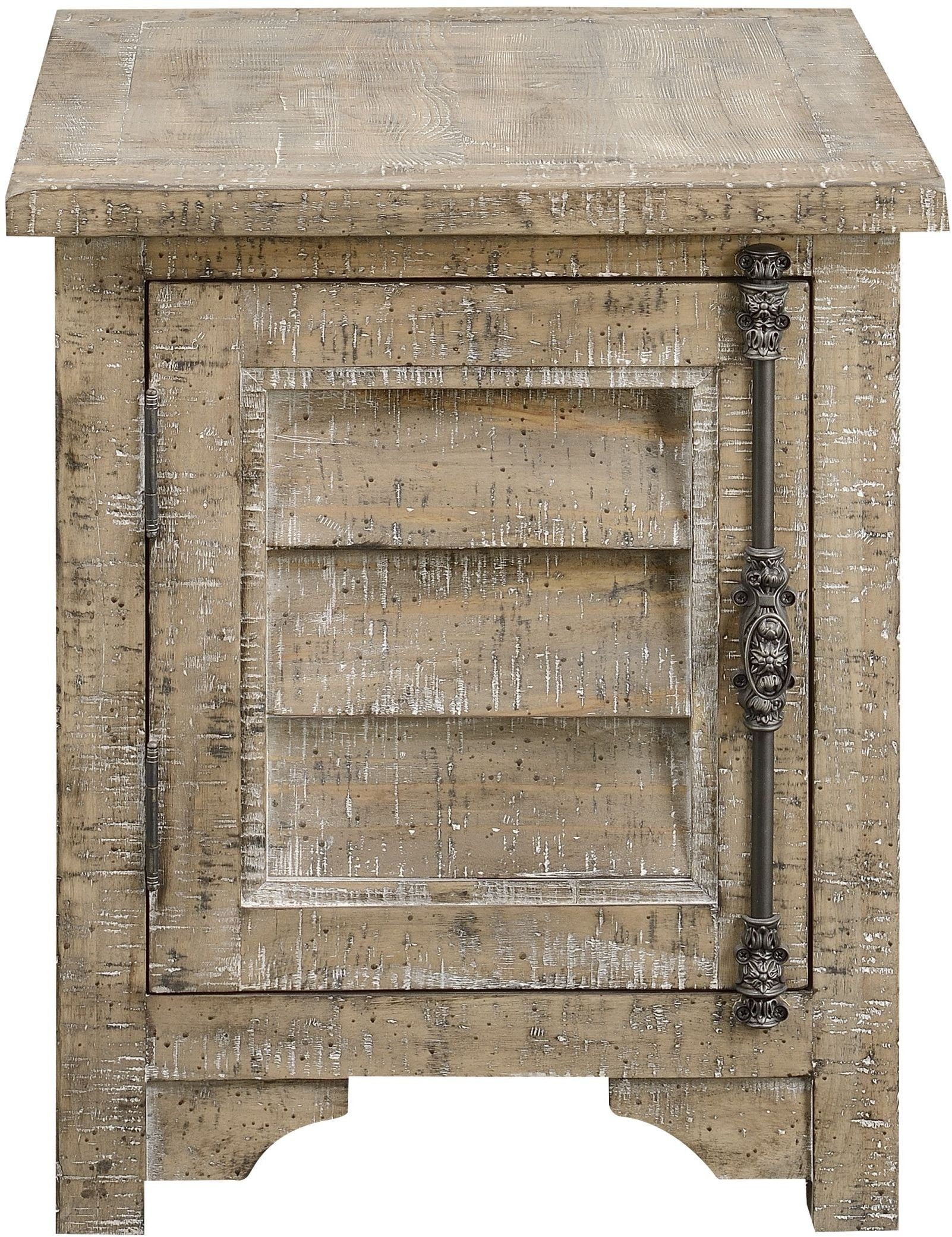 Interlude Collection Rustic Farmhouse Chairside Table