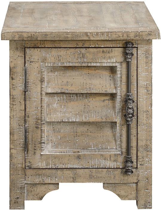 Interlude Collection Rustic Farmhouse Chairside Table