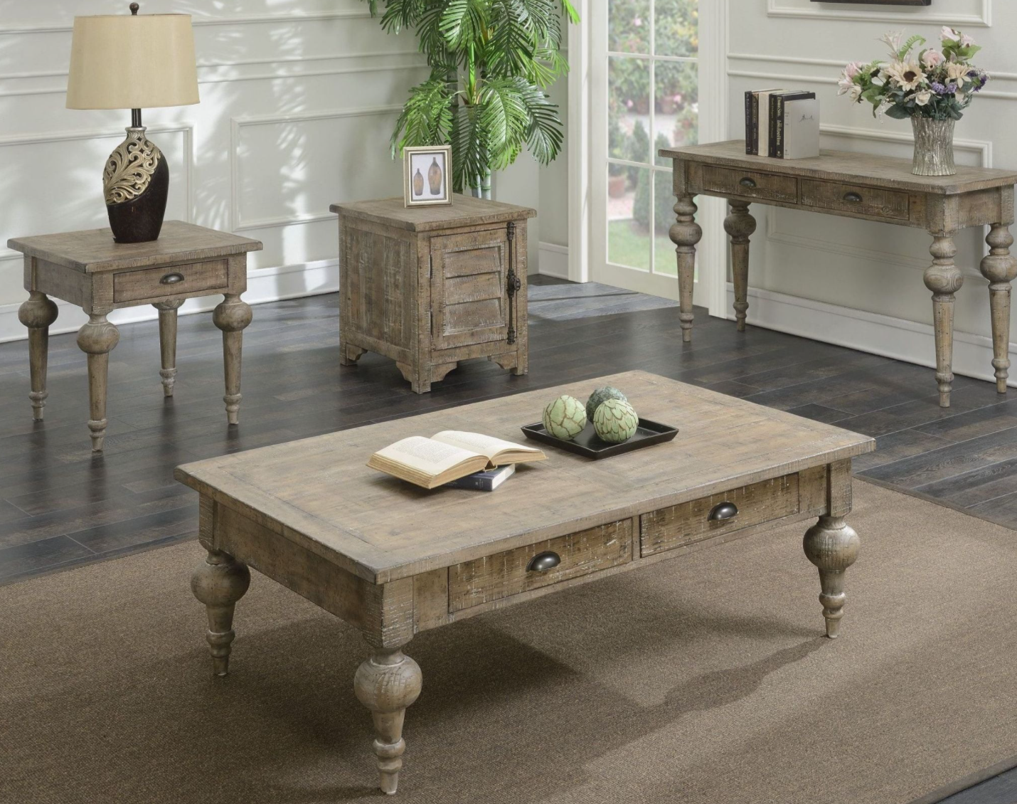 Interlude Collection Rustic Farmhouse End Table