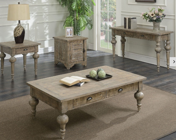 Interlude Collection Rustic Farmhouse Chairside Table