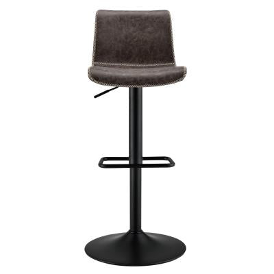 Jayden Collection Gas Lift Adjustable Stool - Vintage Coffee Brown