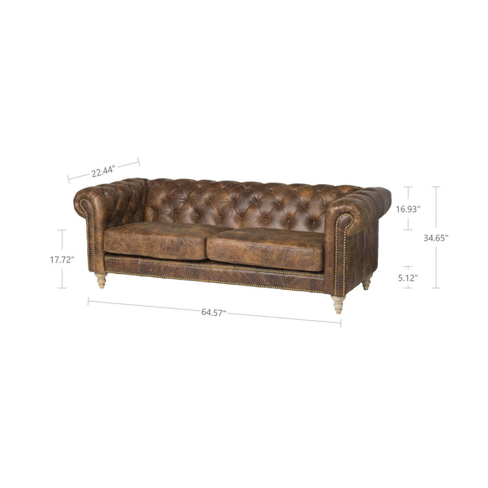 Lundin Collection Leather Chesterfield Sofa