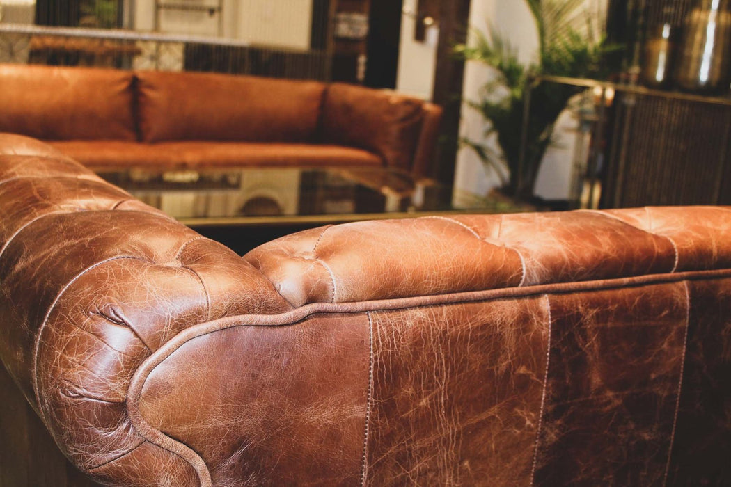 Lundin Collection Leather Chesterfield Sofa