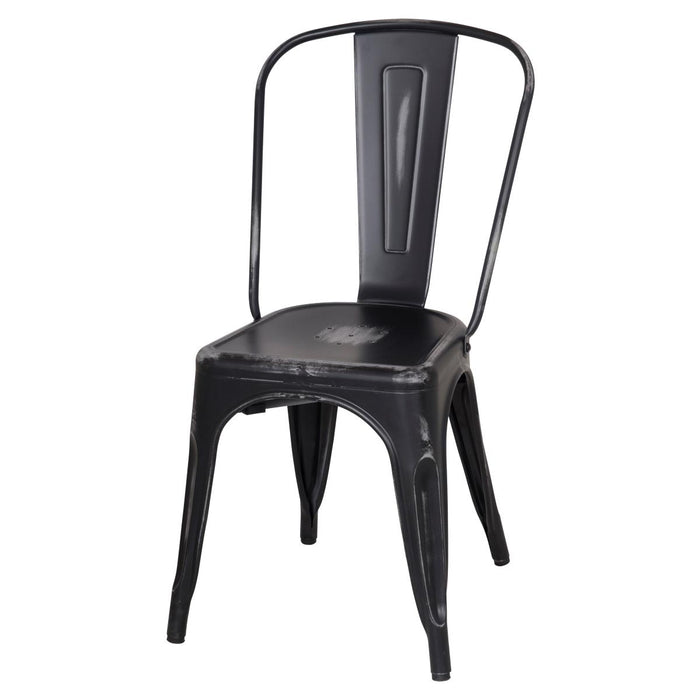 Metropolis Distressed Black Dining Chair