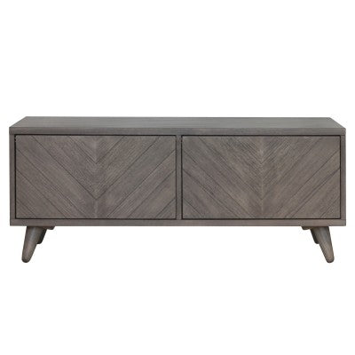 Piero Collection Chevron TV Console - Weathered Gray