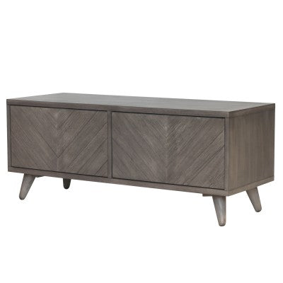 Piero Collection Chevron TV Console - Weathered Gray