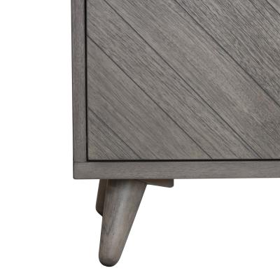 Piero Collection Chevron TV Console - Weathered Gray