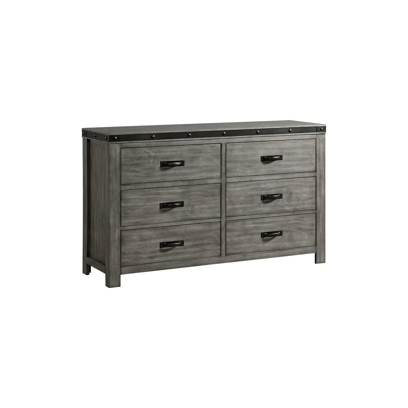 Wade Six Drawer Dresser - Grey