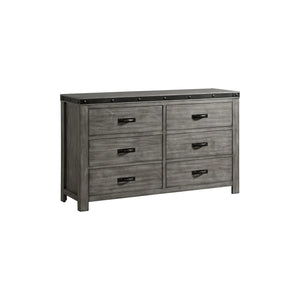 Wade Six Drawer Dresser - Grey
