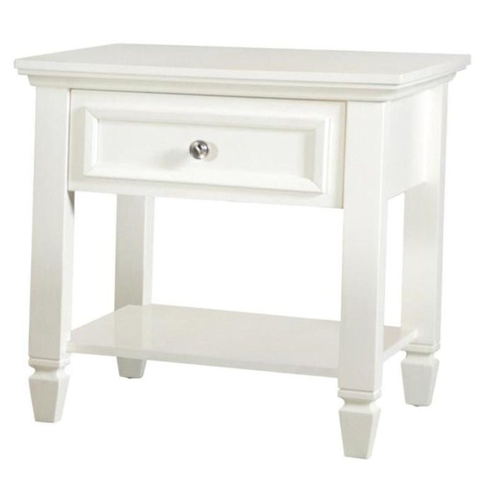 Sandy Beach Collection One Drawer End Table - White