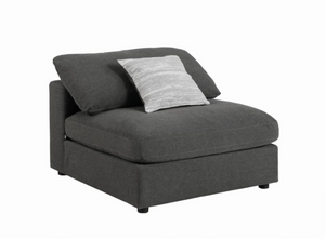 Serene Collection 6 Pc Modular Feather Down Sectional - Charcoal Gray