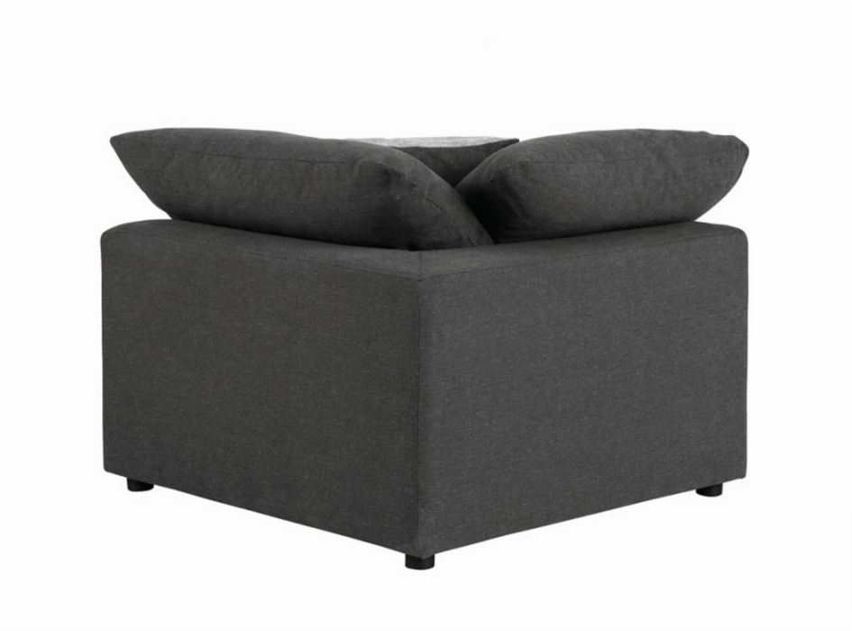 Serene Collection 6 Pc Modular Feather Down Sectional - Charcoal Gray